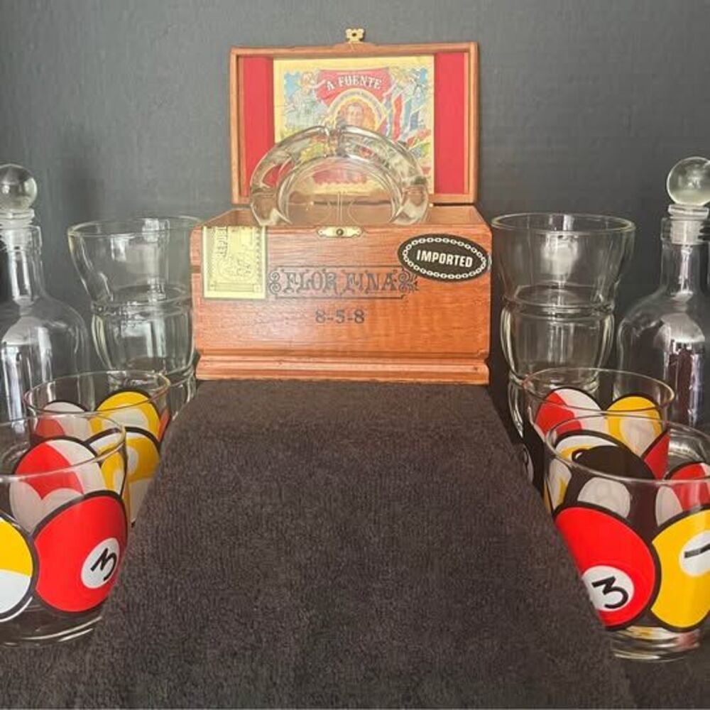 10pc MCM Retro Barware Bundle - 1950s-1970s Vintage Bar Cart Set